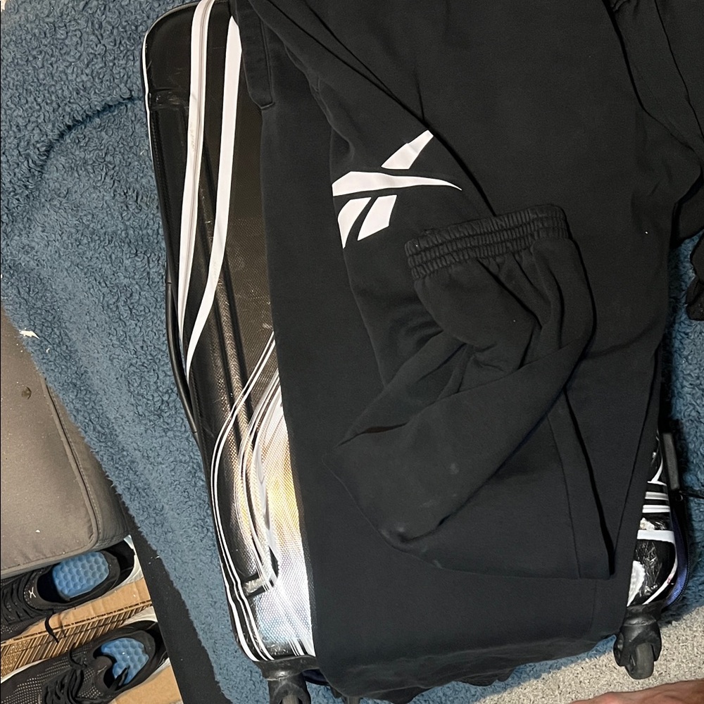 Reebok Black Joggers with White Accents